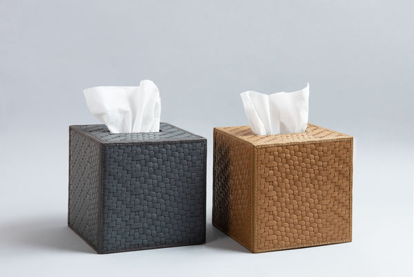 Tissue Box Cover/ Holder Square Wooden Olive Parsley 