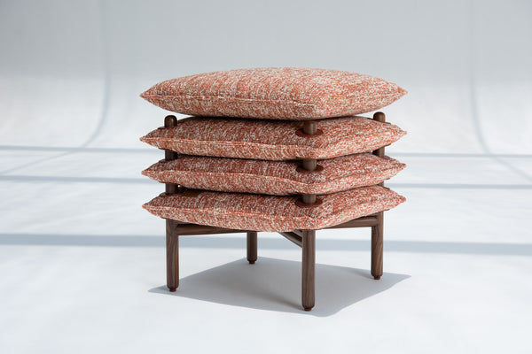 Dark Coral Bouclé Takya Stool