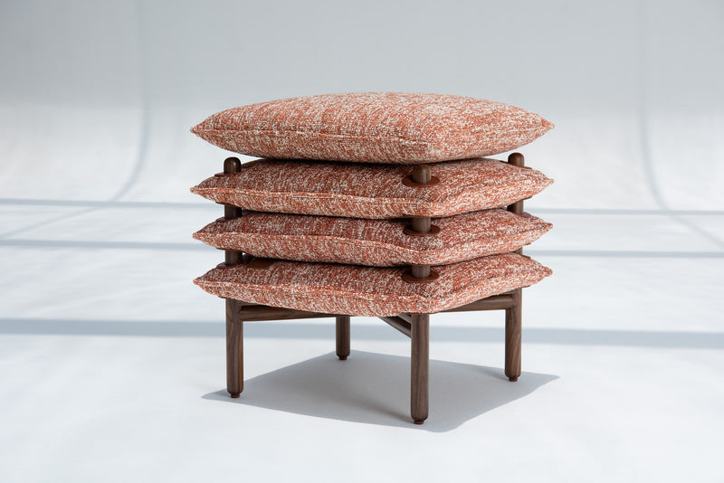 Dark Coral Bouclé Takya Stool